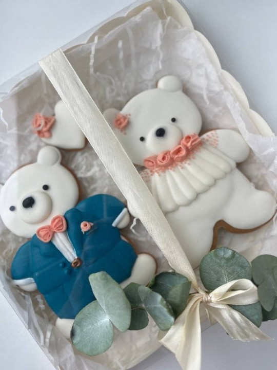 Набор пряничных мишек большого размера "Жених и невеста. №2", 2 шт.